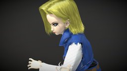 Dragon Ball Z - Android 18 ( Battle ) japan, 3d-print, dragonball, android, 18, 3d-printing, animegirl, android18, dragon, anime