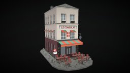 Paris Restaurant low-poly paris, restaurant, low-poly, lowpoly