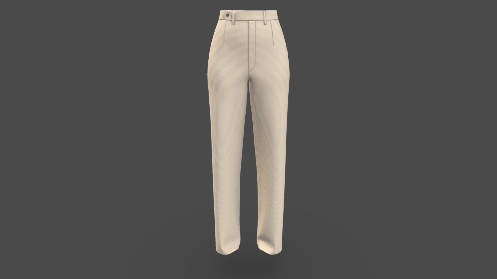 Women Fashion Chino Pant
Version V1.0

Realistic high detailed Women Chino Pant with high resolution textures. Model created by our unique processing &amp; Optimized for Web and AR / VR. 

Features

Optimized &amp; NON-Optimized obj model with 4K texture included




Optimized for AR/VR/MR

4K &amp; 2K fabric texture and print details

Optimized model is 1.97MB

NON-Optimized model is 18.3MB

Woven fabric texture details included

GLB file in 2k texture size is 3.90MB

GLB file in 4k texture size is 17.3MB  (Game &amp; Animation Ready)

Suitable for web application configurator development.

Fully unwrap UV

The model has 1 material

Includes high detailed normal map

Unit measurement was inch

Triangular Mesh with 11k Vertices

Texture map: Base color, OcclusionRoughnessMetallic(ORM), Normal

We make the digital 3D apparel design service affordable and compatible for your fast moving business.

For more details or custom order send email: hello@binarycloth.com


Website:binarycloth.com