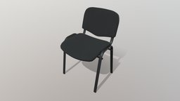 Office Chair office, room, desk, unreal, seat, furniture, hall, lobby, visitor, game-ready, real-time, conference, meeting, unity, low-poly, asset, pbr, chair, interior, black