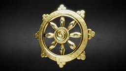 Dhamma Wheel wheel, archviz, decorative, furniture, religious-art, buddhist, archviz-interior-3d, architecture, decoration, dhamma