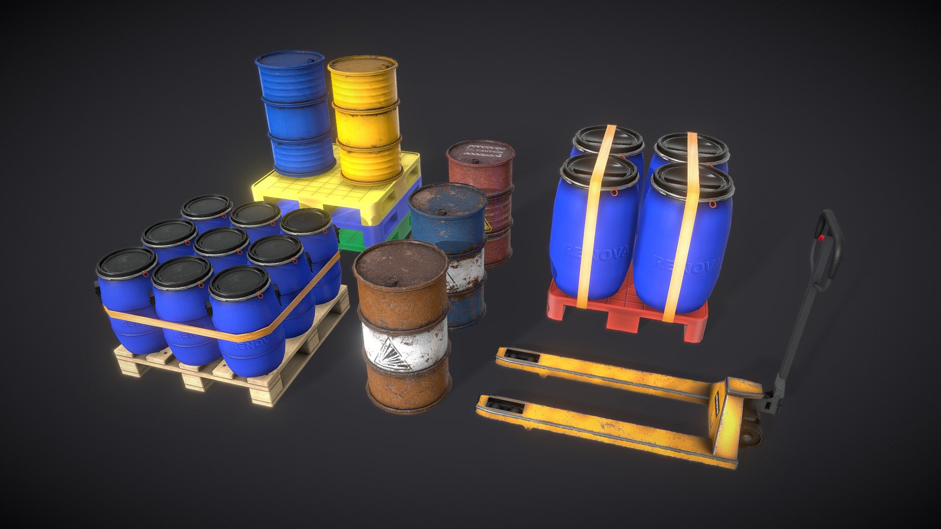 Containers and Pallets Pack



Texture : PBR, 1024

Files Include : Textures, GLB

Usage : VR, Game ready

.............

OVA’s flagship software, StellarX, allows those with no programming or coding knowledge to place 3D goods and create immersive experiences through simple drag-and-drop actions. 

Storytelling, which involves a series of interactions, sequences, and triggers are easily created through OVA’s patent-pending visual scripting tool. 

.............

**Download StellarX on the Meta Quest Store: oculus.com/experiences/quest/8132958546745663
**

**Download StellarX on Steam: store.steampowered.com/app/1214640/StellarX
**

Have a bigger immersive project in mind? Get in touch with us! 



StellarX on LinkedIn: linkedin.com/showcase/stellarx-by-ova

Join the StellarX Discord server! 

........

StellarX© 2024