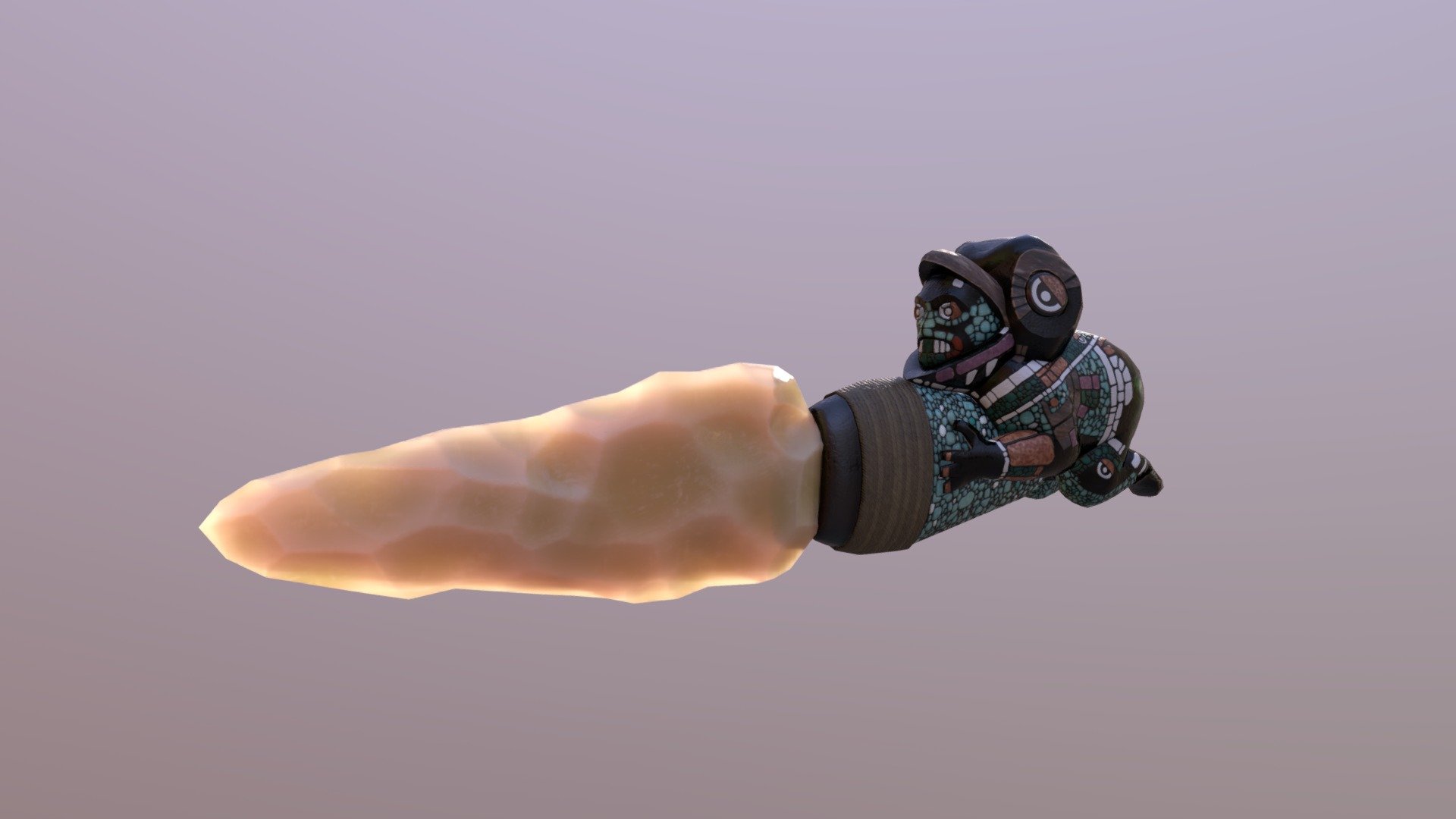 Aztec Tecpatl Knife, a flint blade used for ritual sacrifice, now recreated in 3D!
I made this asset for my environment art class at university.