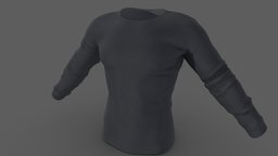 Men's Long Sleeves Sweater Tshirt tshirt, shirt, fashion, t, long, clothes, stylish, jumper, sweater, casual, stretch, mens, t-shirt, sleeve, pbr, low, poly, male, black