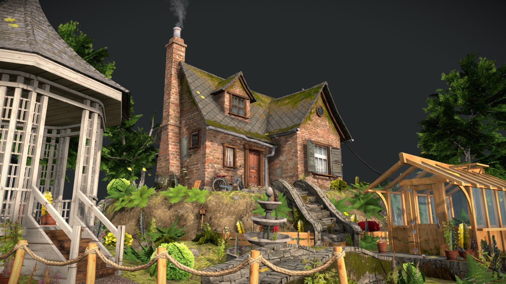 Assignment Digital Arts &amp; Entertainment - Grandma's house.

Modeled in Maya and Handpainted/photobashed in Photoshop.