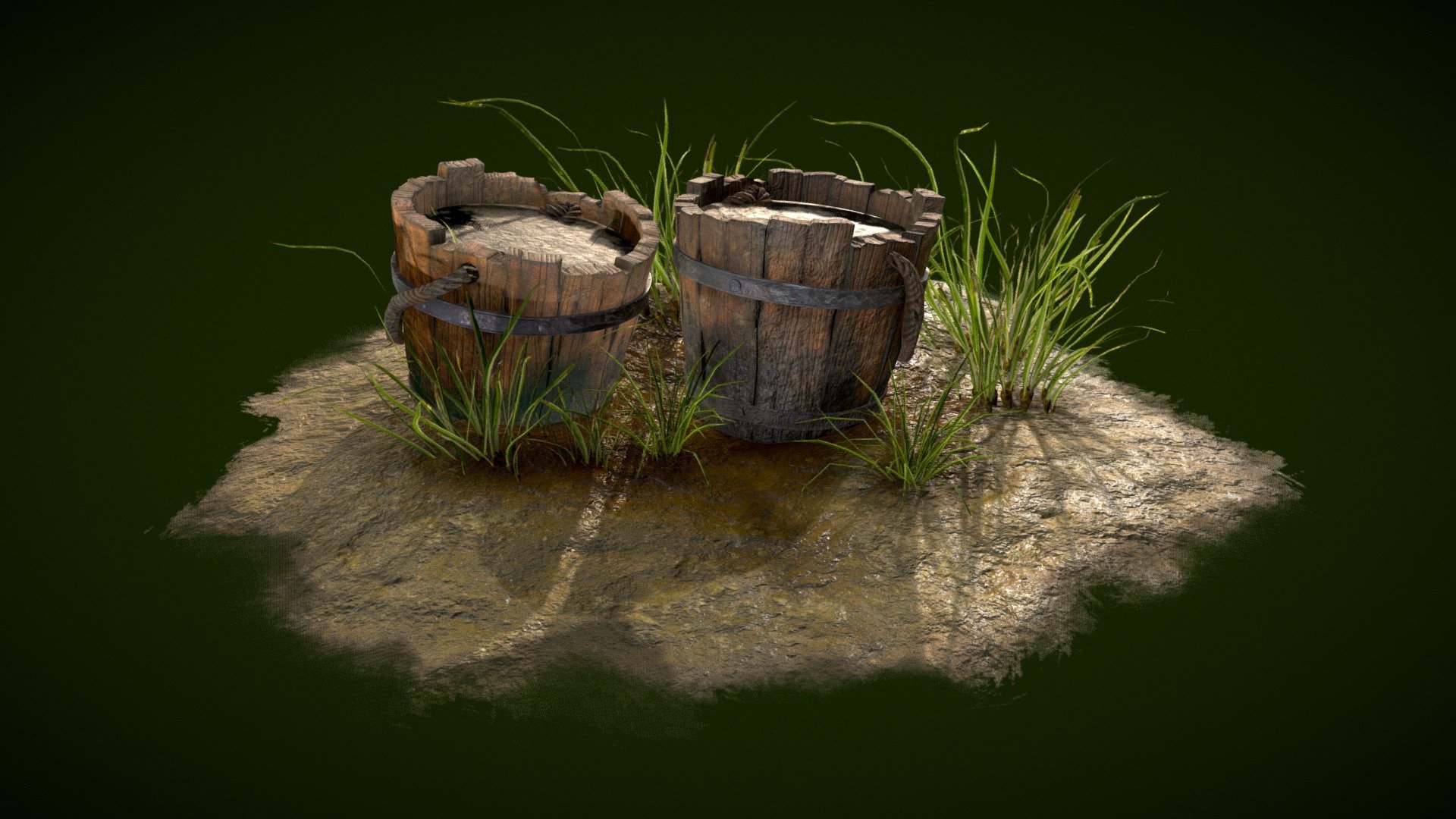 Mud Buckets with pbr texture workflow 13Particles.