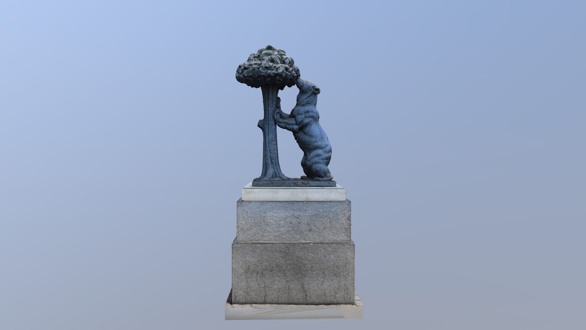 Nueva version, con render mejorado.
Informacion sobre el monumento: https://es.wikipedia.org/wiki/Estatua_del_Oso_y_el_Madro%C3%B1o

3D el Oso y el Madroño en https://www.youtube.com/watch?v=n_pRpLwlO-E&amp;list=PL9tXAuog1dS-G4Y_J-JlIr1wtqDKo_LWb&amp;index=5