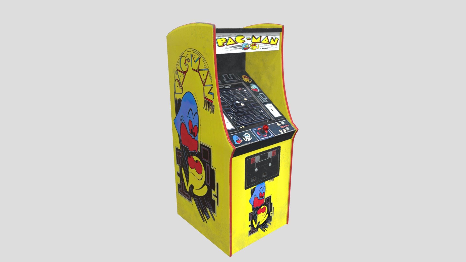 This Retro Arcade Pacman Machine is Fully Textured with vertex colors and UV Unwrapped for future texturing if that interests you. It is one single mesh with 1,683 vertices making it relatively LOW POLY

This Inlcudes:
8K Texture set
4K Texture set