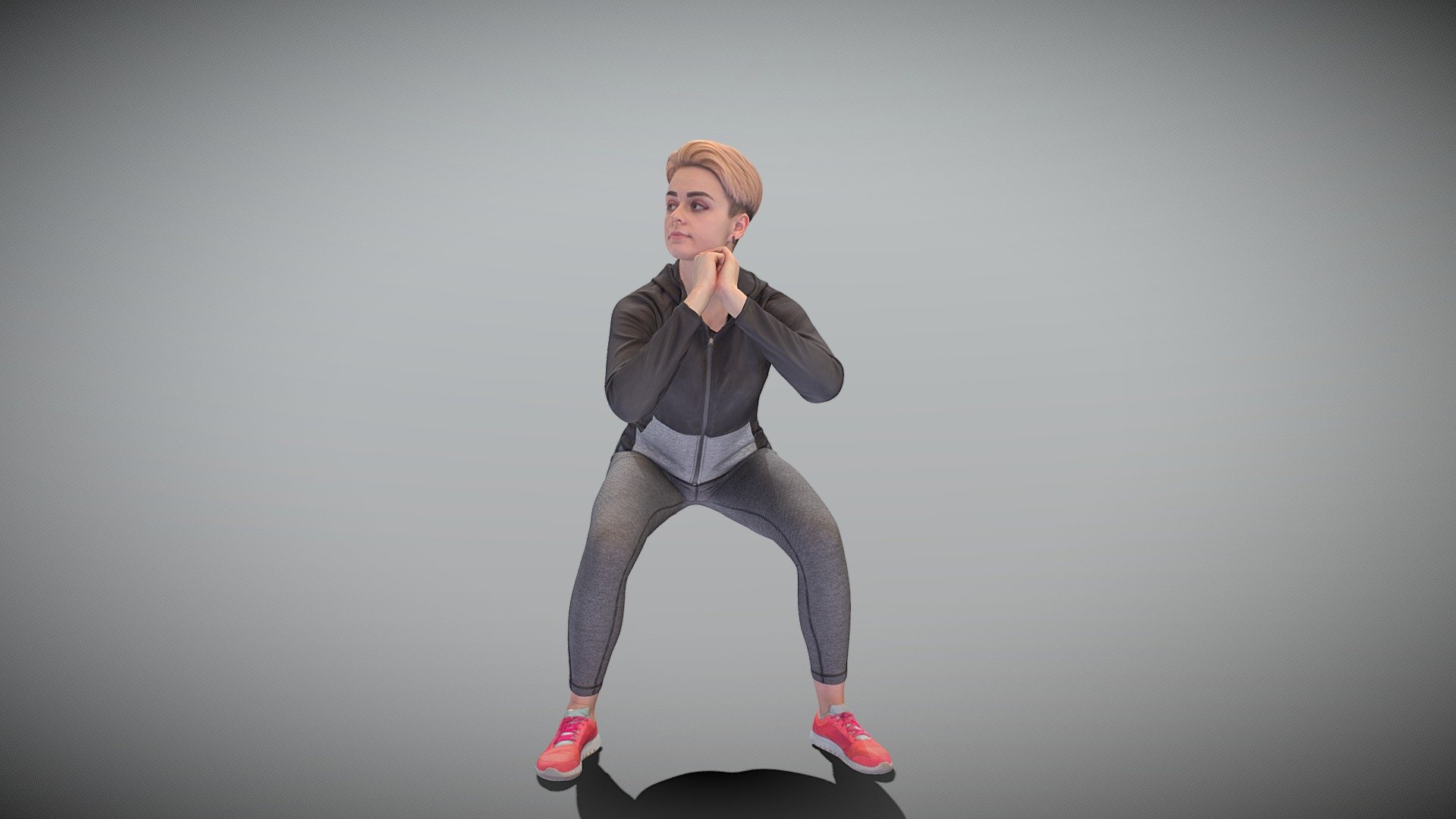 This is a true human size and detailed model of a sporty beautiful woman of Caucasian appearance dressed in sportswear. The model is captured in casual pose to be perfectly matching various architectural and product visualizations, as a background or mid-sized character on a sports ground, gym, beach, park, VR/AR content, etc.

Technical specifications:




digital double 3d scan model

150k &amp; 30k triangles | double triangulated

high-poly model (.ztl tool with 5 subdivisions) clean and retopologized automatically via ZRemesher

sufficiently clean

PBR textures 8K resolution: Diffuse, Normal, Specular maps

non-overlapping UV map

no extra plugins are required for this model

Download package includes a Cinema 4D project file with Redshift shader, OBJ, FBX, STL files, which are applicable for 3ds Max, Maya, Unreal Engine, Unity, Blender, etc. All the textures you will find in the “Tex” folder, included into the main archive.

3D EVERYTHING

Stand with Ukraine!