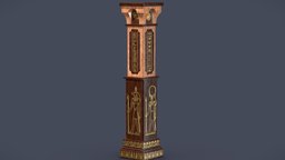 Egyptian Column Fantasy Style room, castle, egypt, exterior, medieval, column, ornament, mmorpg, furniture, marble, pillar, patterns, decor, props, realistic, anubis, golden, unrealengine, environment-assets, pbr-texturing, pbr-game-ready, substancepainter, unity3d, architecture, 3d, pbr, lowpoly, design, gameasset, fantasy, interior, environment, noai