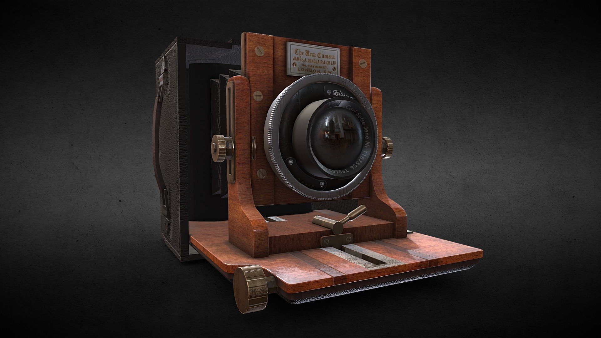 This camera is based on the Sinclair &lsquo;Una' model. It was used by Harry Burton to record over 1400 photographs of objects found at the Kv62 site in the Valley of the Kings in Luxor, Egypt. This tomb was discovered by Howard Carter in 1922 and houses the funerary remains of Tutankhamen.
