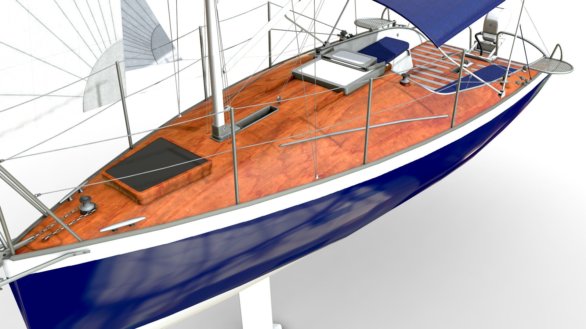 Model of a small sailing boat.
Each sail can be removed
Sun visor and outboard motor can be removed
Model formats:
.max (3ds Max 2016 VRay)
.blender
.fbx (Multi Format)
.obj (Multi Format)
*.ma (Maya 2018)
Fits well for close up renders.