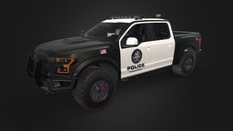 Ford F150 Raptor Police police, ford, cars, raptor, offroad, ford-raptor, policevehicle, policecar, blender, vehicle, car, blendercar