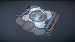 Sci-Fi Floor (Central Lift) assets, stand, floor, cyberpunk, electricity, equipment, scenario, science, station, facility, unity, unity3d, sci-fi, decoration, environment