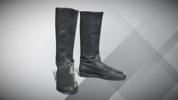 High leather officer Boots Lowpoly assets police, leather, ww2, fashion, retro, boot, shoes, boots, officer, woman, footwear, sole, ladies, character, girl, scan, man, female, clothing, overknees