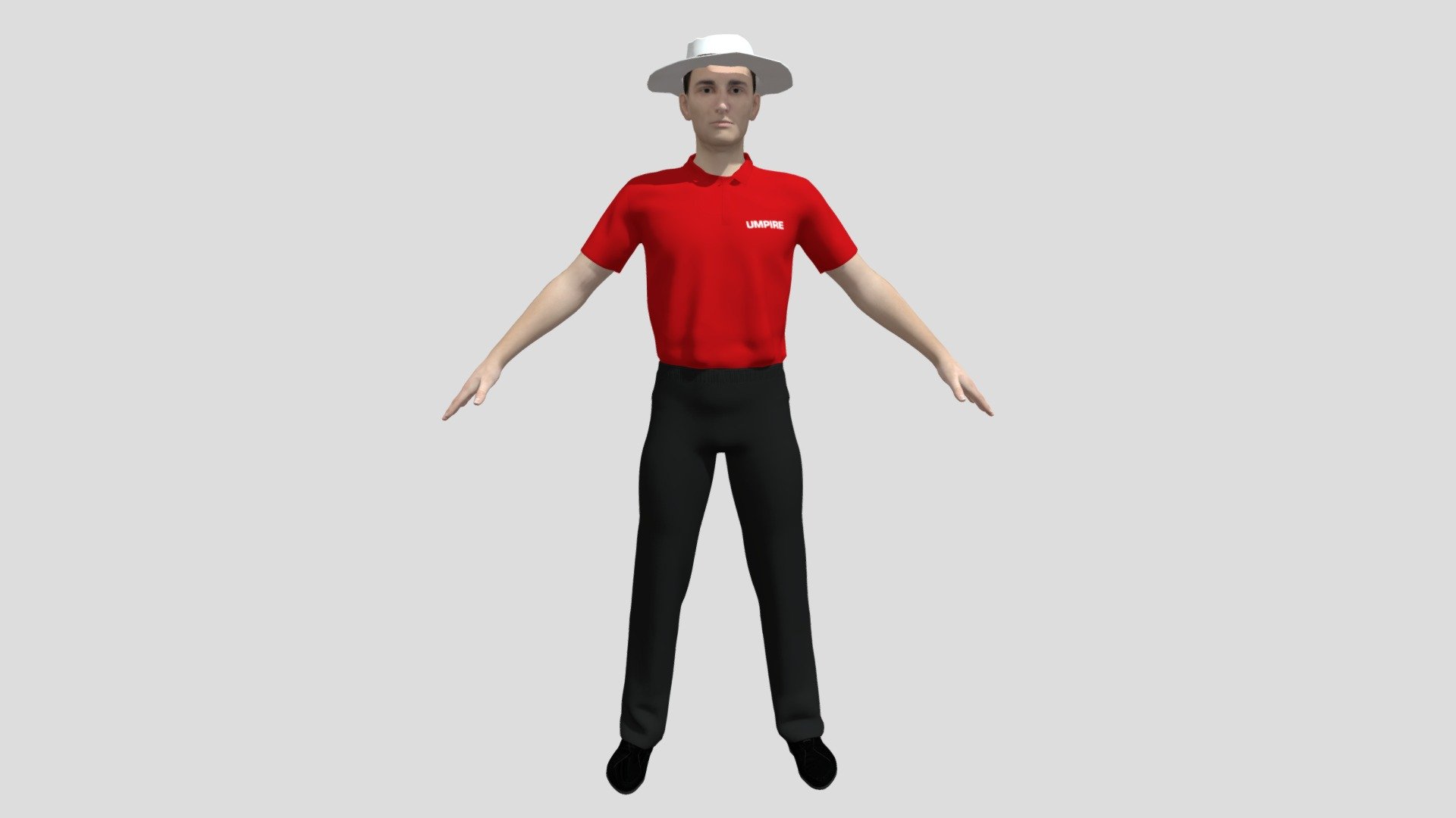 Cricket Umpire 3D model is a high quality, photo real model that will enhance detail and realism to any of your game projects or commercials. The model has a fully textured, detailed design that allows for close-up renders.
