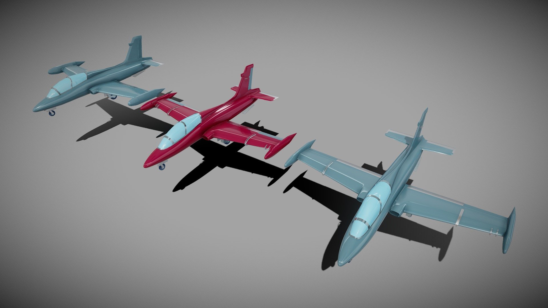 
Simplistic Jet Aircraft Model


This model is based on the Aermacchi jet. This is not realistic as my intention here was to create a simplistic jet plane. 

In this project:




three level of subdivision

all models sorted in collections

low poly to high poly versions

good topology generic airplane

materials with no textures

auto UV unwrapped

non overlapping UV

Polygon count:




lowpoly - 12,000

midpoly - 46,500

highpoly - 121,100

Thank you for your interest. 
If you have any questions or requests, please contact me.