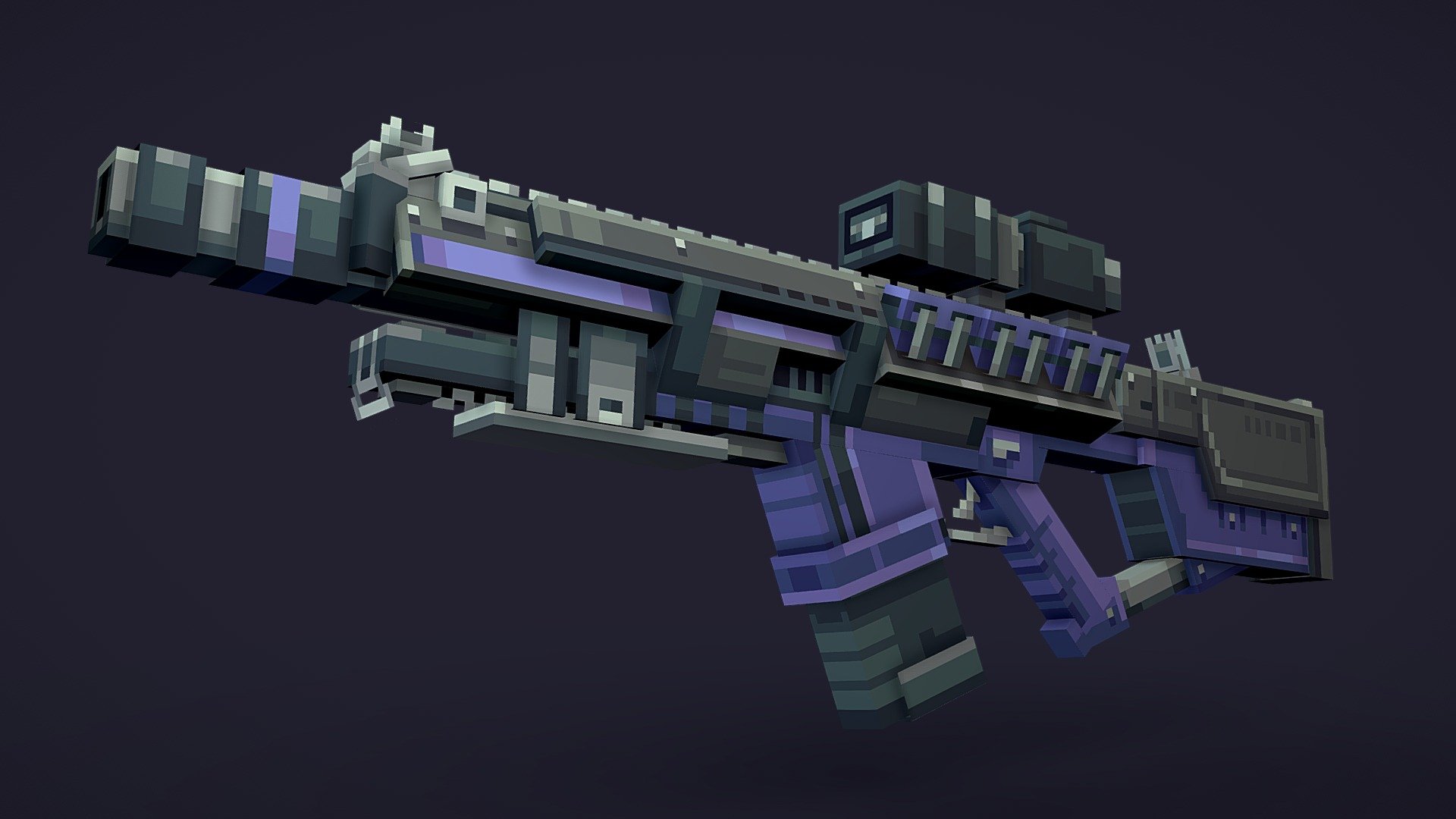 Beam Rifle model designed by me. 256x256 texture

Works with Minecraft Java and Bedrock edition.

.fbx, .obj, .gltf, .glb, .bbmodel &amp; .json files included

Display settings for Java item models

Press 2 in viewer to view base colors (1 to go back to rendered view)