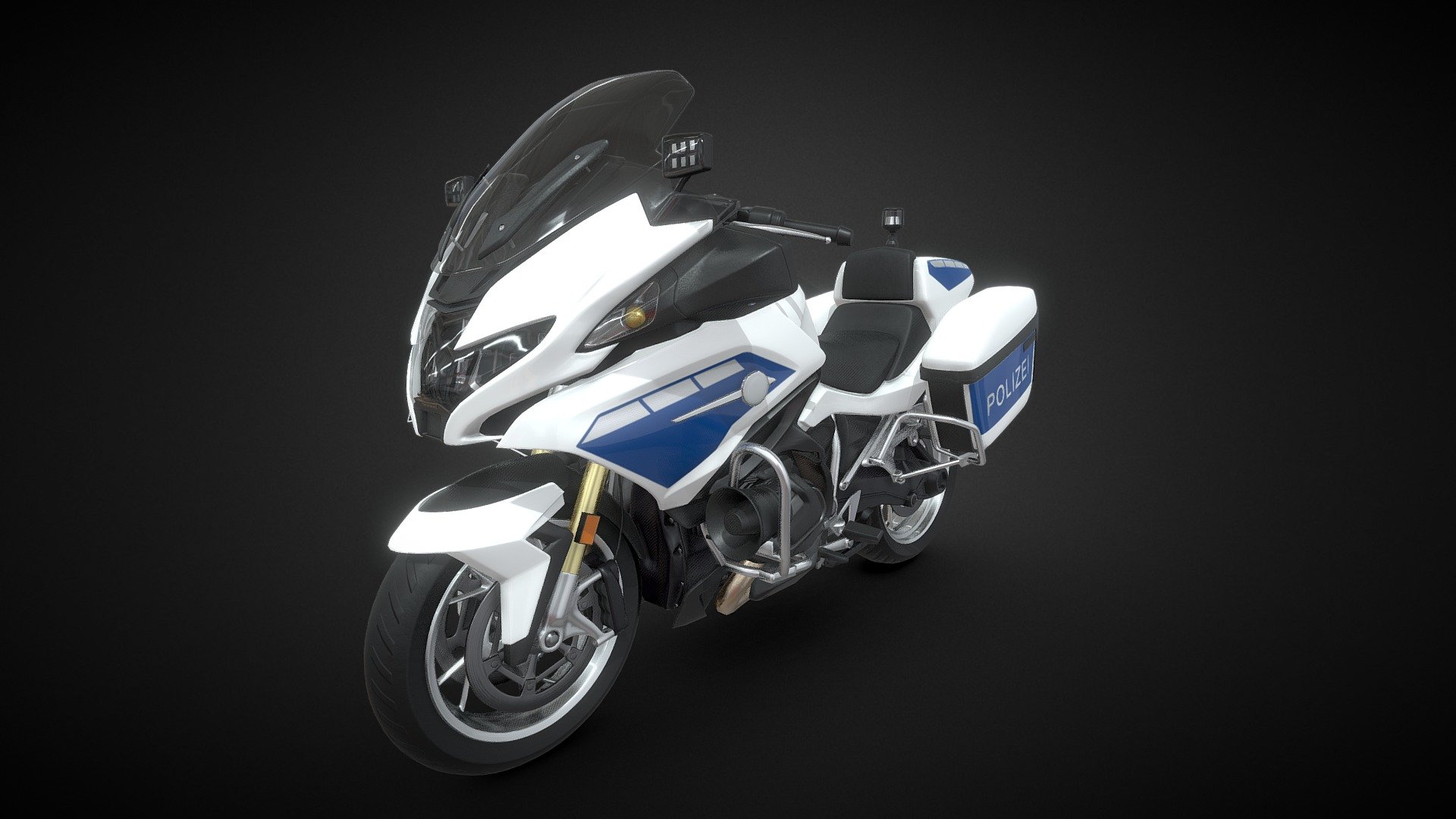 Police Motorbike High-poly 3D model based on bmw 1250 rt touring motorcycle