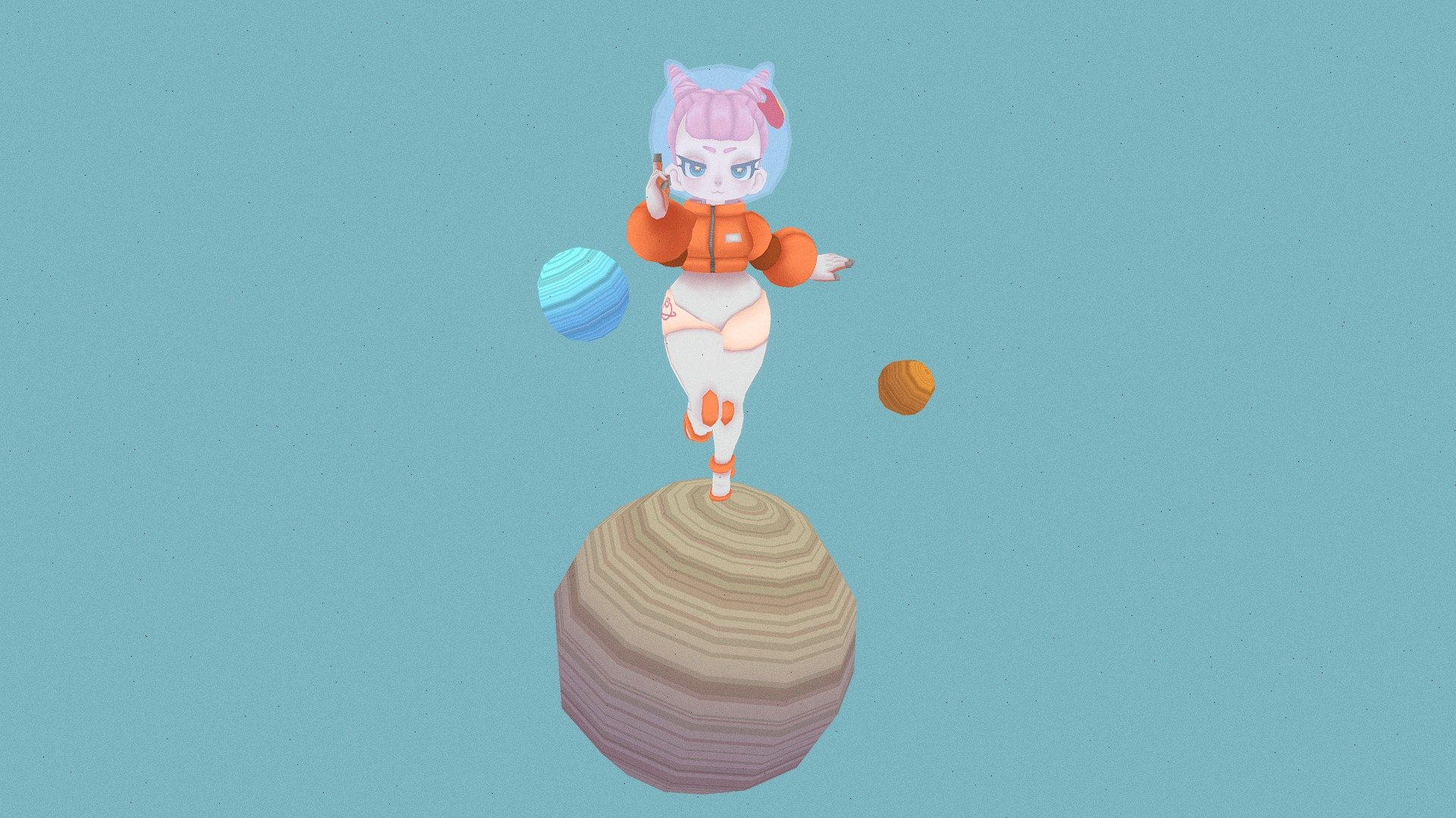 Original character - cat like girl in a sexy space suit.
modeled in Maya and textured in Krita.