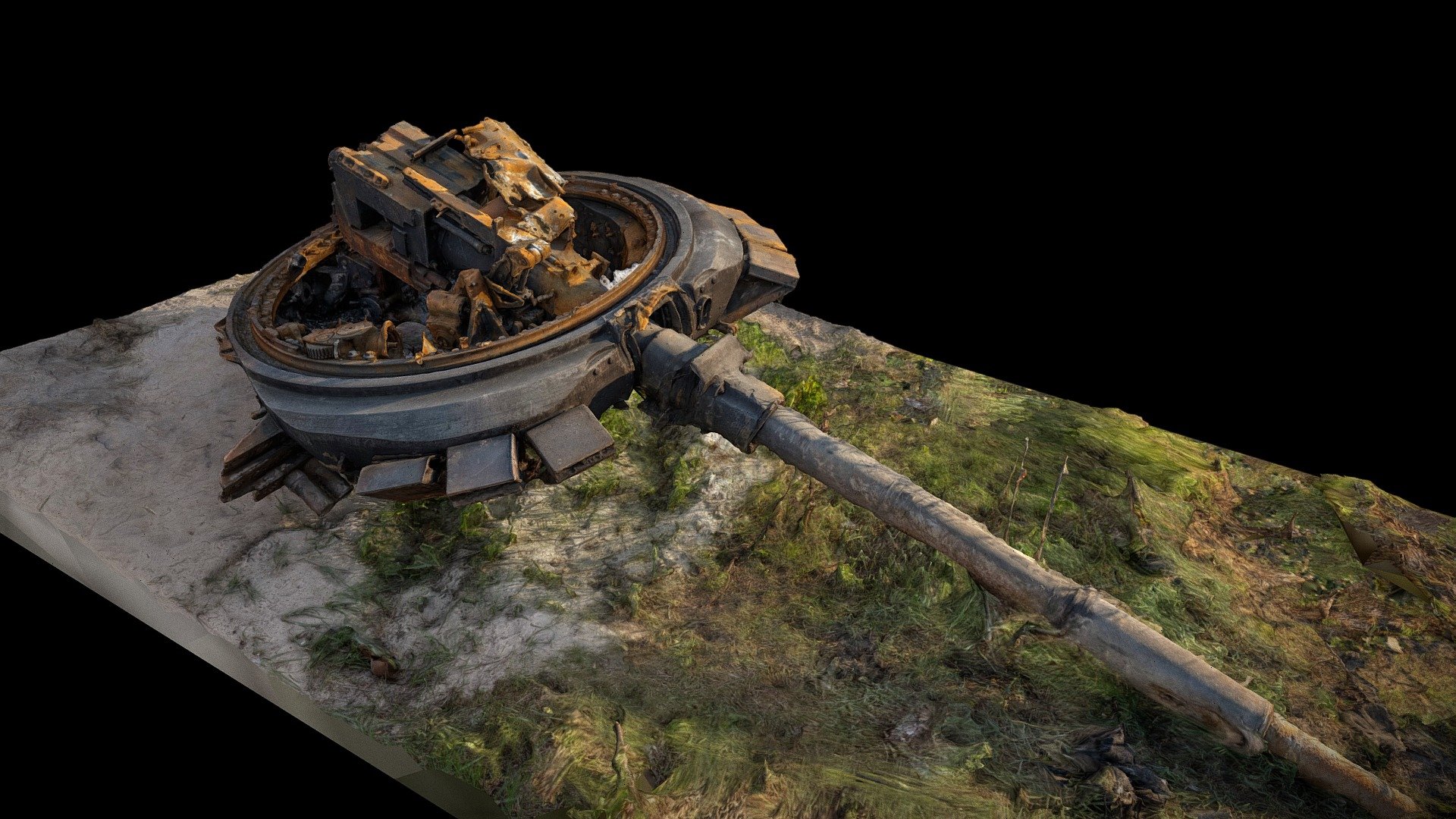 Burned tower of a Russian tank destroyed by the Ukrainian Armed Forces . Consequences of the war in Ukraine with Russia. Broken military equipment is located near the city of Irpin.

Exclusive detailed photogrammetry scan of the cemetery of Russian Military Vehicle.

Irpin. Ukraine. May 2022

If you need more detailed 3d scans or got any questions to me, feel free to contact at: info@ivanenko.pro

You can support me and my projects and I will be able to do more and better!
buymeacoffee.com