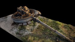 Burned tower of a Russian tank tower, leica, armor, lidar, army, cemetery, sony, destroy, carrier, russia, scanned, tank, vihicle, ukraine, burn, documentary, realitycapture, photogrammetry, 3d, 3dscan, military, gun, war, scaniverse, realityscan, noai