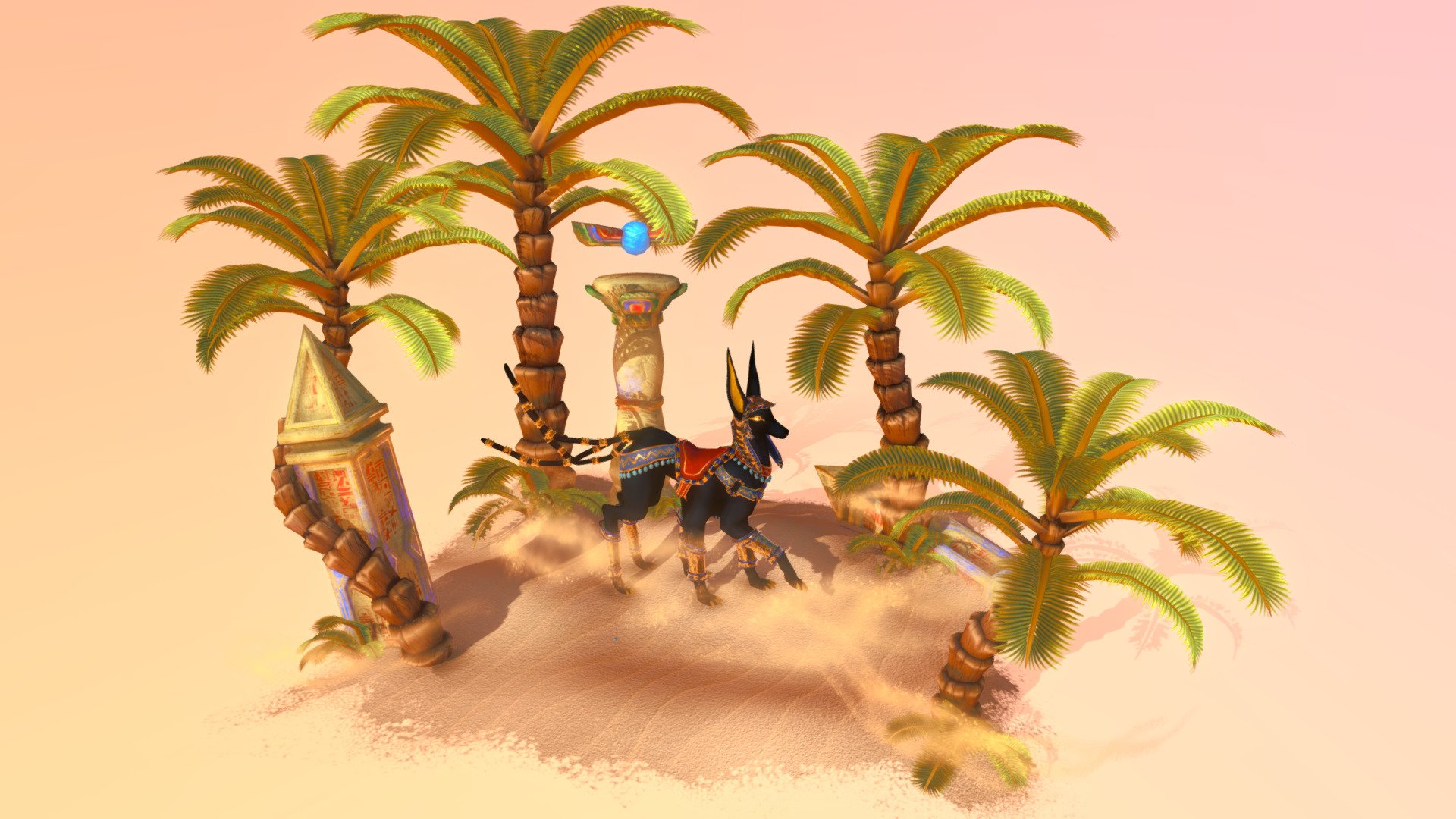 Egypcian creature in a anciant desert. Creature