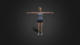 High-Quality Casual Women 3D Model cute, , fashion, skirt, young, woman, fair, blonde, pretty, thin, character, girl, female, free, lady, skin