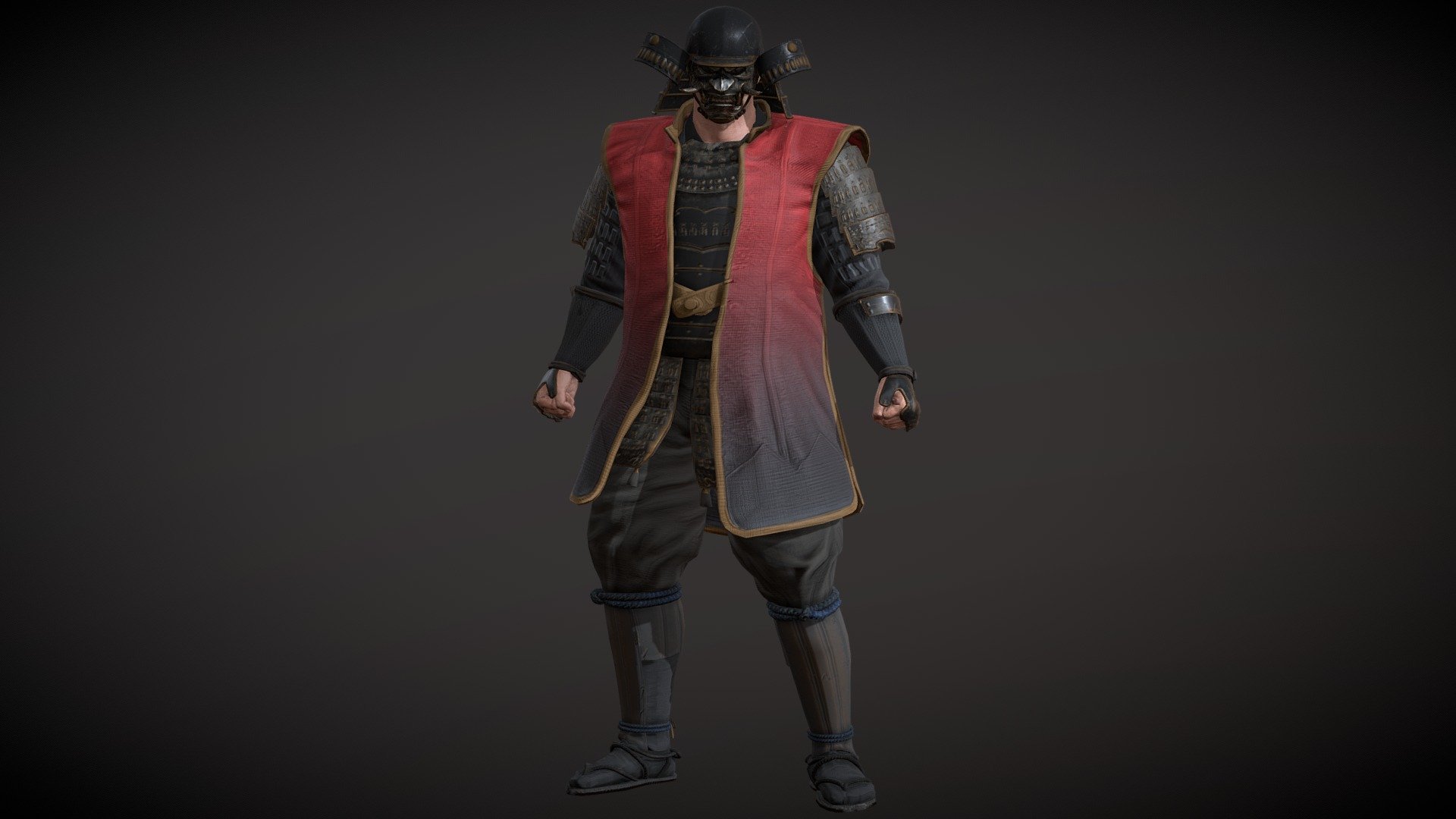 Samurai :
Complete archive in additional file.

Character in A-pose ( Game Version).




High details.

Highres unique textures.

Rigged.

Exported to Unreal ( migrate files). Use same standard unreal mannequin skeleton. Can handle the same animations as Unreal mannequin from marketplace.

Highres Texturesets.

Professional Uv Layout.

Character mesh.

3d Game Ready Samurai Warrior Character.

High detail and realistic model.

Rigged, with high definition textures.

Texture types:




Albedo (Diffuse).

Normal.

Roughness.

Metallness.

ORM(Unreal Engine).
