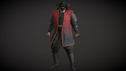 Samurai Character PBR Game Ready armor, warrior, samurai, historical, japonese, character, man, male