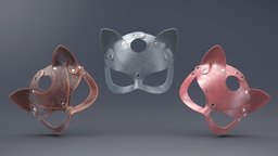Leather cat mask - PBR VR Game Ready face, hat, leather, fashion, ears, vr, masks, mask, xxx, hats, bdsm, latex, addon, fetish, vrchat, kinky, cat-ears, vrchat-model, vrchat-avatar, cat-mask, vrchat-ready, face-mask, vrchat-fashion, vr-addon, vr-mask, leather-mask, fetish-mask