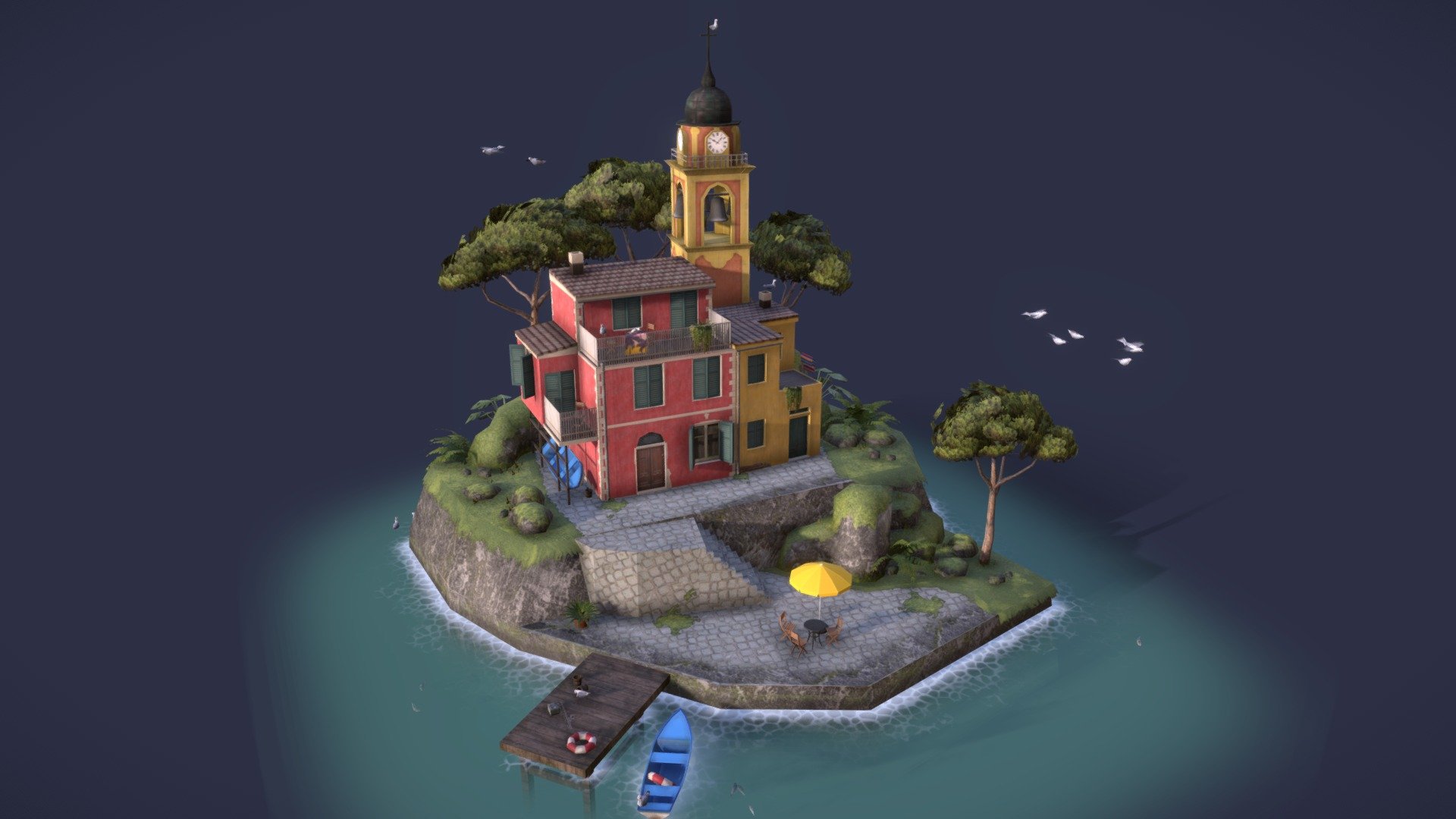 A diorama made for DAE- howest's 3D course. The theme of this diorama is &lsquo;by the ocean'.