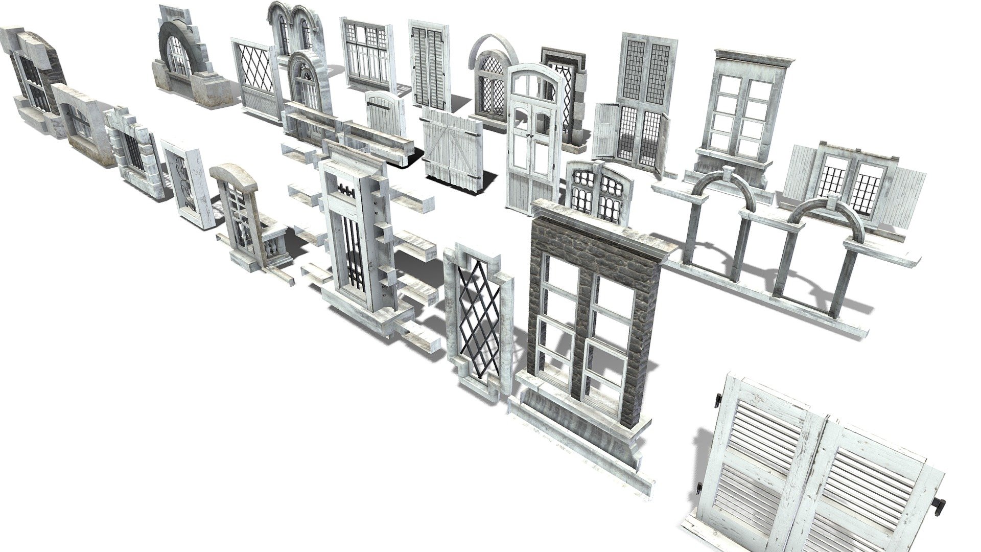 Windows / Window Collection
Realtime ready Windows / Window Collection setup with PBR textures &amp; clean topology for use in 3d development.

Check out our Main Collections

More in our City Collection