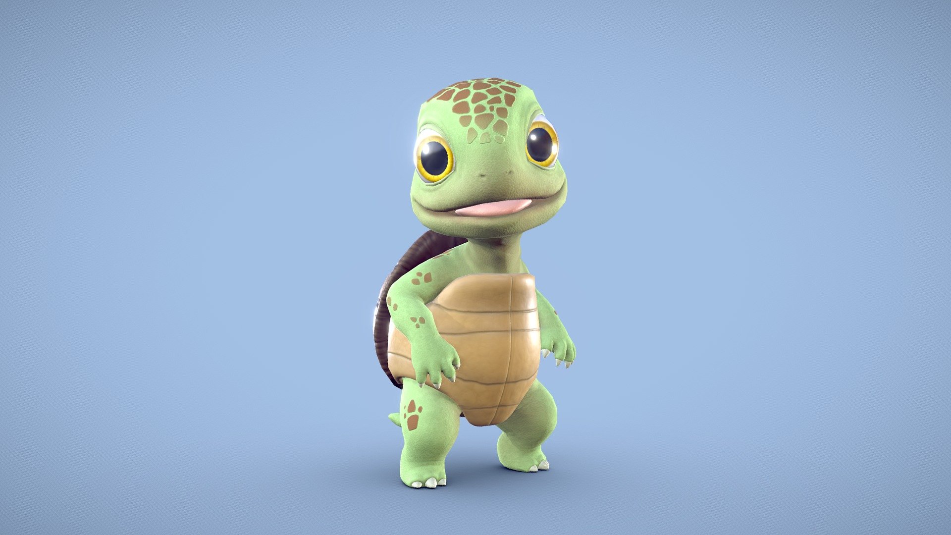 This little turtle loves playing with his own shell as a drum.
I was inspired by the artist Mickael Lelièvre who makes cute characters so awsome.

You can see the whole project here.
https://www.artstation.com/artwork/aYWxzX

Buy and get the sketchfab model, Pose A model and textures
