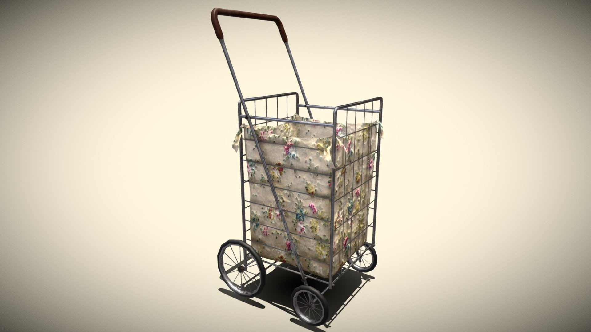 An old shopping cart. Perfect for adding to games. Nice realistic texture already in place, easy to use. It has the correct scale, just put it in Unity and ready to roll.