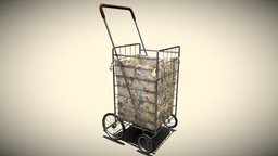 Old Shopping Cart wheel, trolley, basket, cage, tools, urban, cart, shopping, store, market, wheelbarrow, supermarket, metal, old, sale, tramp, grocery, homeless, degraded, shop, industrial