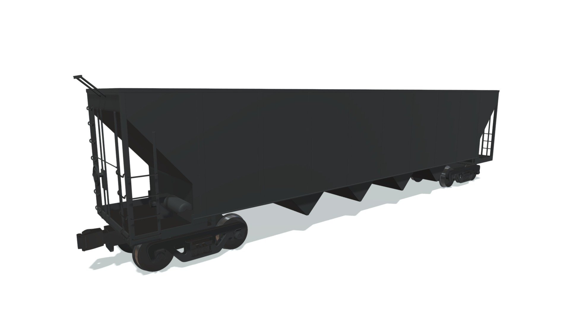 High quality 3d model of railroad hopper car.