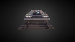 Delorean DMC-12 (BTTF-3) Railway Version to, locomotive, future, back, west, wild, railway, delorean, science, engine, the, locomotor, timemachine, vehicle, technology, car