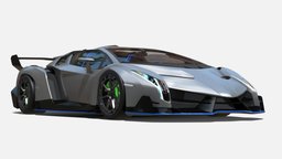 3d model Lamborghini Veneno Roadster no. 12/30 roadster, lamborghini, luxury, sports, automotive, supercar, replica, realistic, veneno, 3d, model, design, car