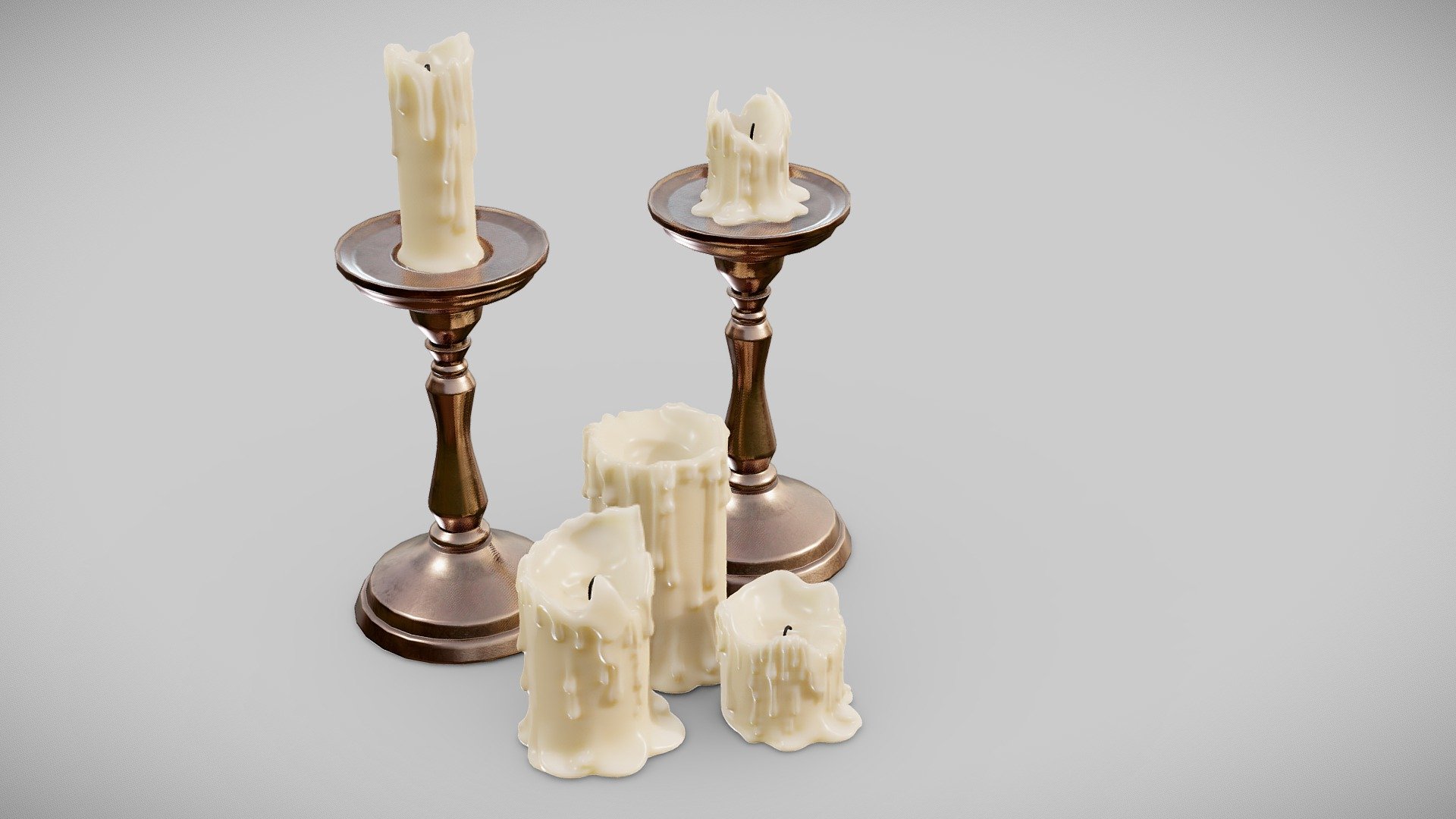 Candles

PBR Material
4k Textures
.tga format
2 Udim
PBR Texture (base color, Roughness, Ao, Normal map, Metalic, opacity, Scattering)

low-Poly
Production-Ready - film, game, and advertising

.obj   .fbx  .ma files included
 tris and quad versions available