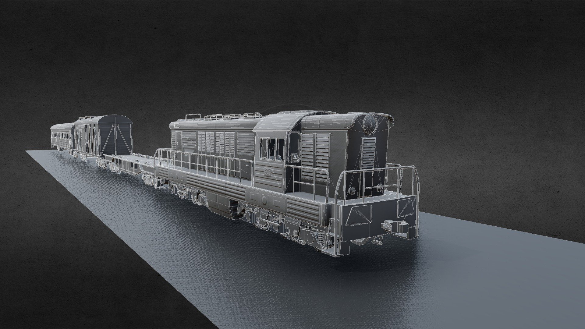 lowpoly unpainted 3d model.