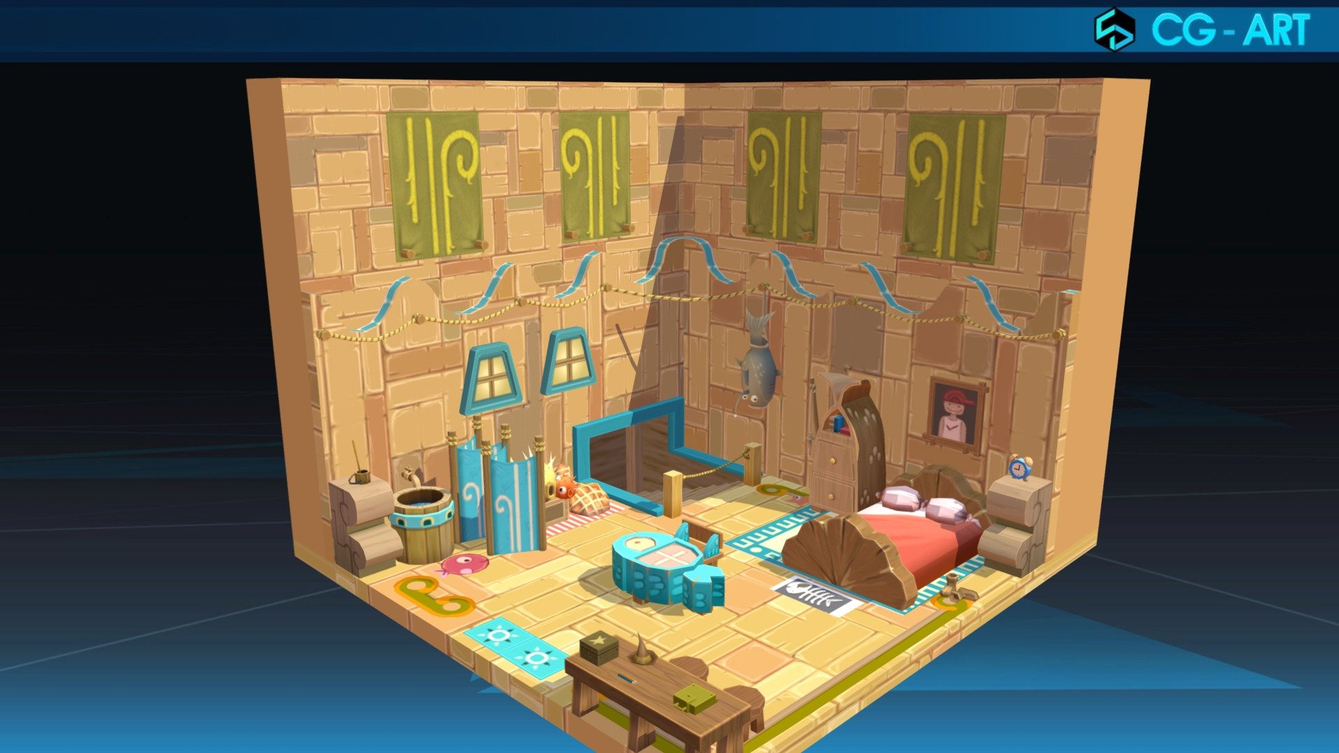 

Inspired by the unique design of houses for players in the game Dofus, we continue to turn them into visual 3D models to show our love for this game

Based on the Sufokia House concept of Weequays :

https://www.deviantart.com/weequays/art/Sufokia-House-01-Sufokia-Maison-01-Dofus-311200034

Tools Used
* Maya
* Photoshop