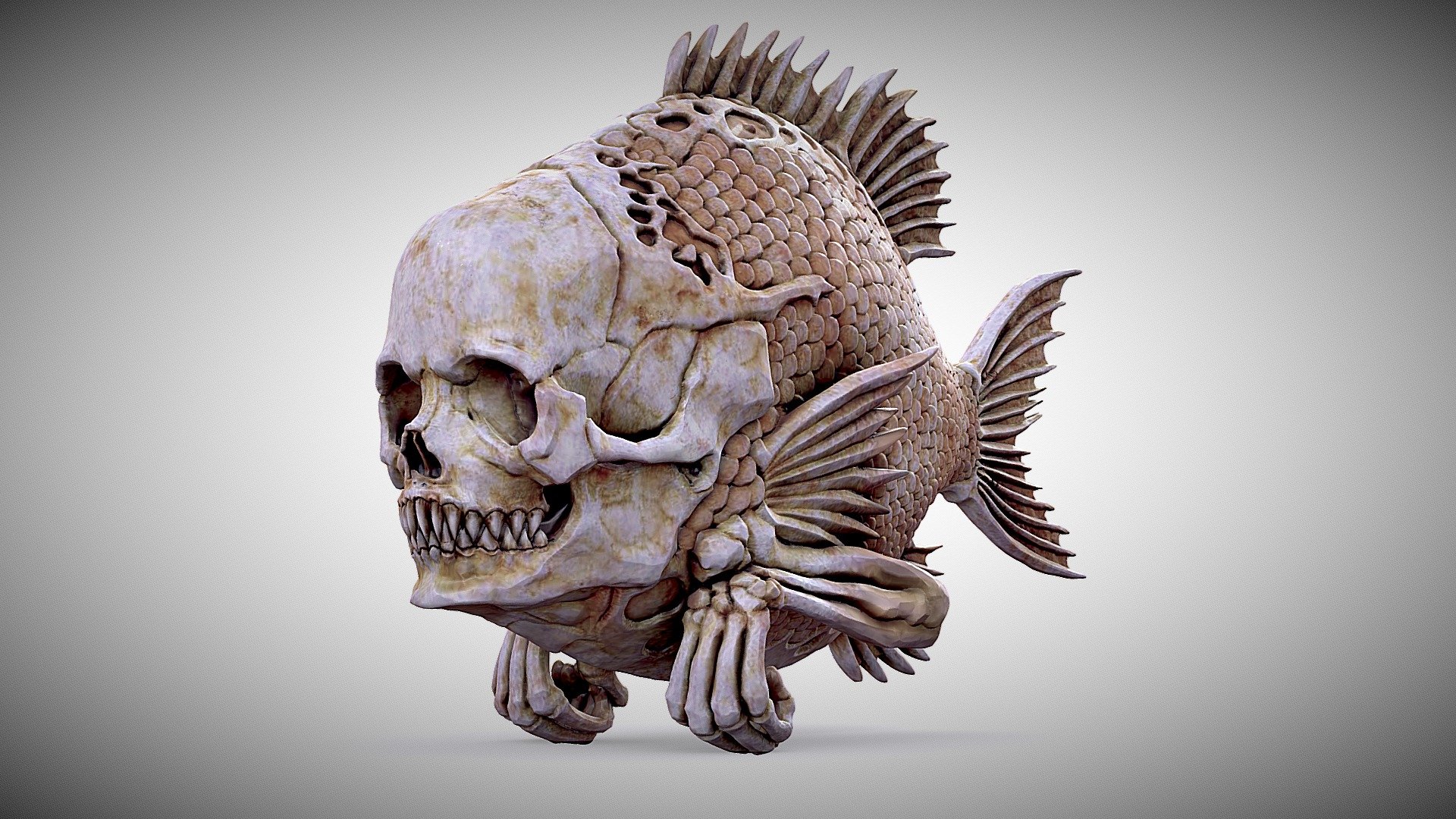 3d model of monster fish ,main idea from Gerald Brom samename drawing