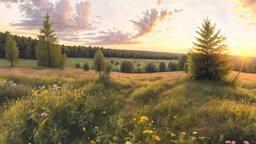 HDRI Meadow Landscape Panorama E trees, virtual, sky, landscape, forest, 360, lake, unreal, vr, water, panorama, equirectangular, hdri, skybox, panoramic, 360-degree-panorama, meadow, virtual-reality, skydome, 360-panorama-image, createdwithai, skysphere