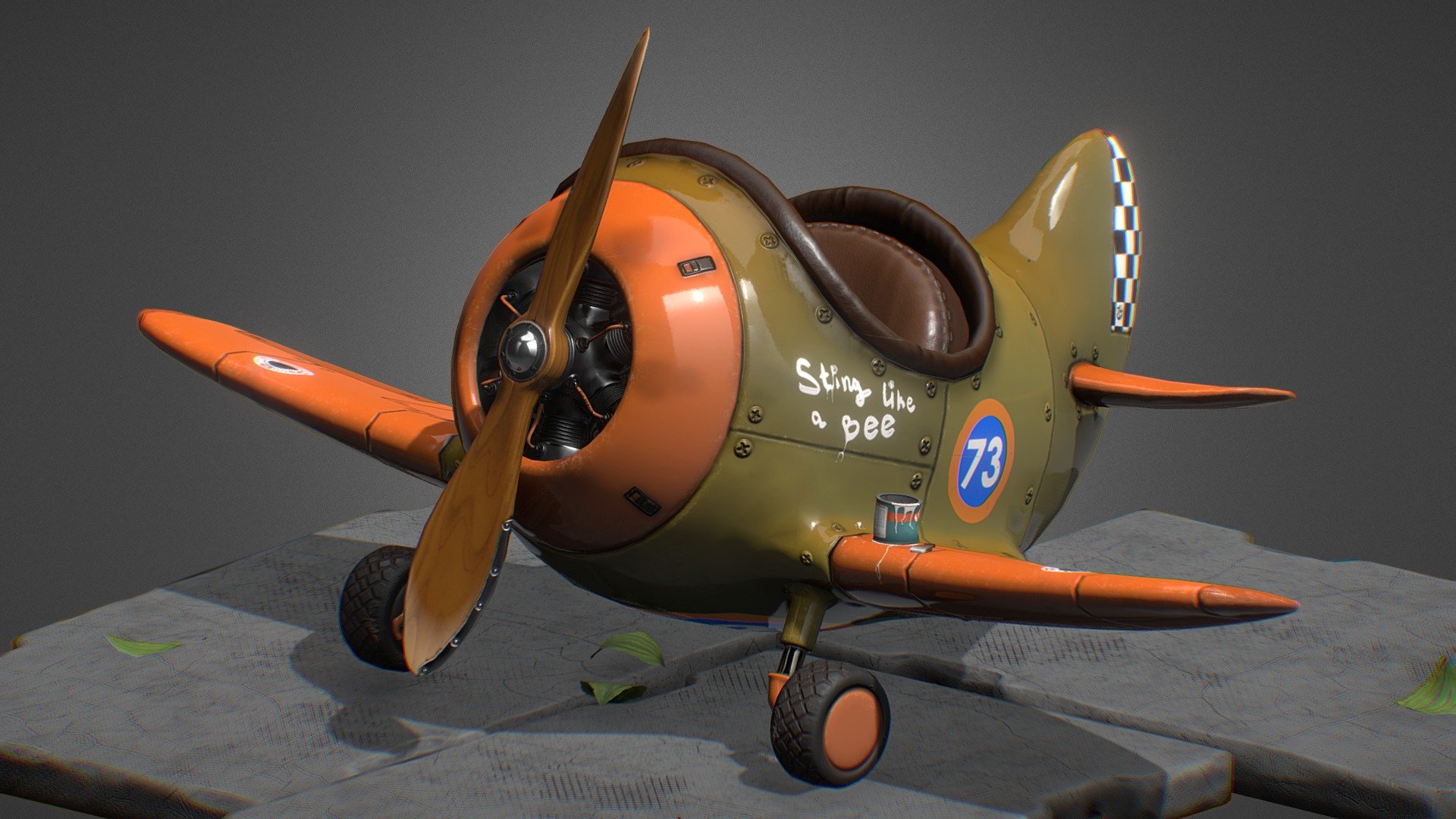 Little plane with big ambishions!
Highpoly/lowpoly - Blender, baking - Marmoset toolbag, texturing - Substance painter and Photoshop.

1 texture set - 2k.

Here some renders: https://www.artstation.com/artwork/OoEKZe