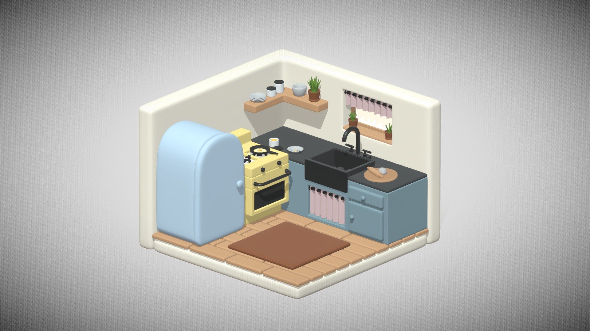 Presenting you the little cutty of 3D kitchen architecture created in blender with a little touch of adobe photoshop and after effects

Did you ever imagine your bedroom, office, or lobby modeled like this with 3D cutty in isometric style? No? Then you should definitely try it! I am sure that the result will not leave you indifferent.
