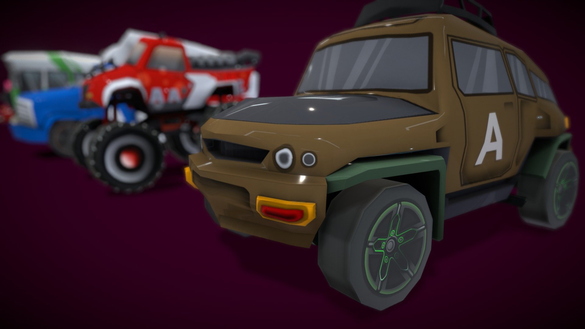 

Feature for Mobile ready assets
Include nine vehicles ( 300-1000 polys and texture cartoon size 1024/1024 ):

Cartoon firetruck

Cartoon sports car

Cartoon ambulance

Cartoon monster truck

Cartoon Car

Cartoon Medical Van

Cartoon Racing Car

Cartoon Truck

Cartoon Bus

A simple asset pack of vehicles cartoon to create a simple game.
