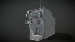 Dystopian Cyberpunk Building #4 gaming, buildings, cyberpunk, props, dystopian, scifi, sci-fi, city, noai