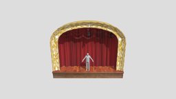 Curtain theater scenery scene, theater, arc, performance, curtain, curtains, podium