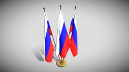Russia Flag Pack office, flag, desk, holder, pole